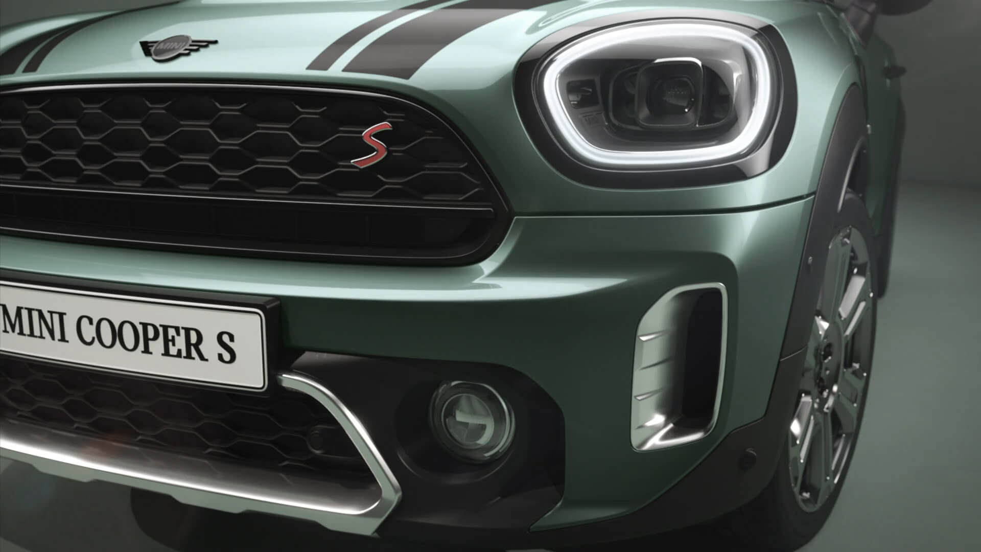 MINI Countryman – vista lateral – verde e preto