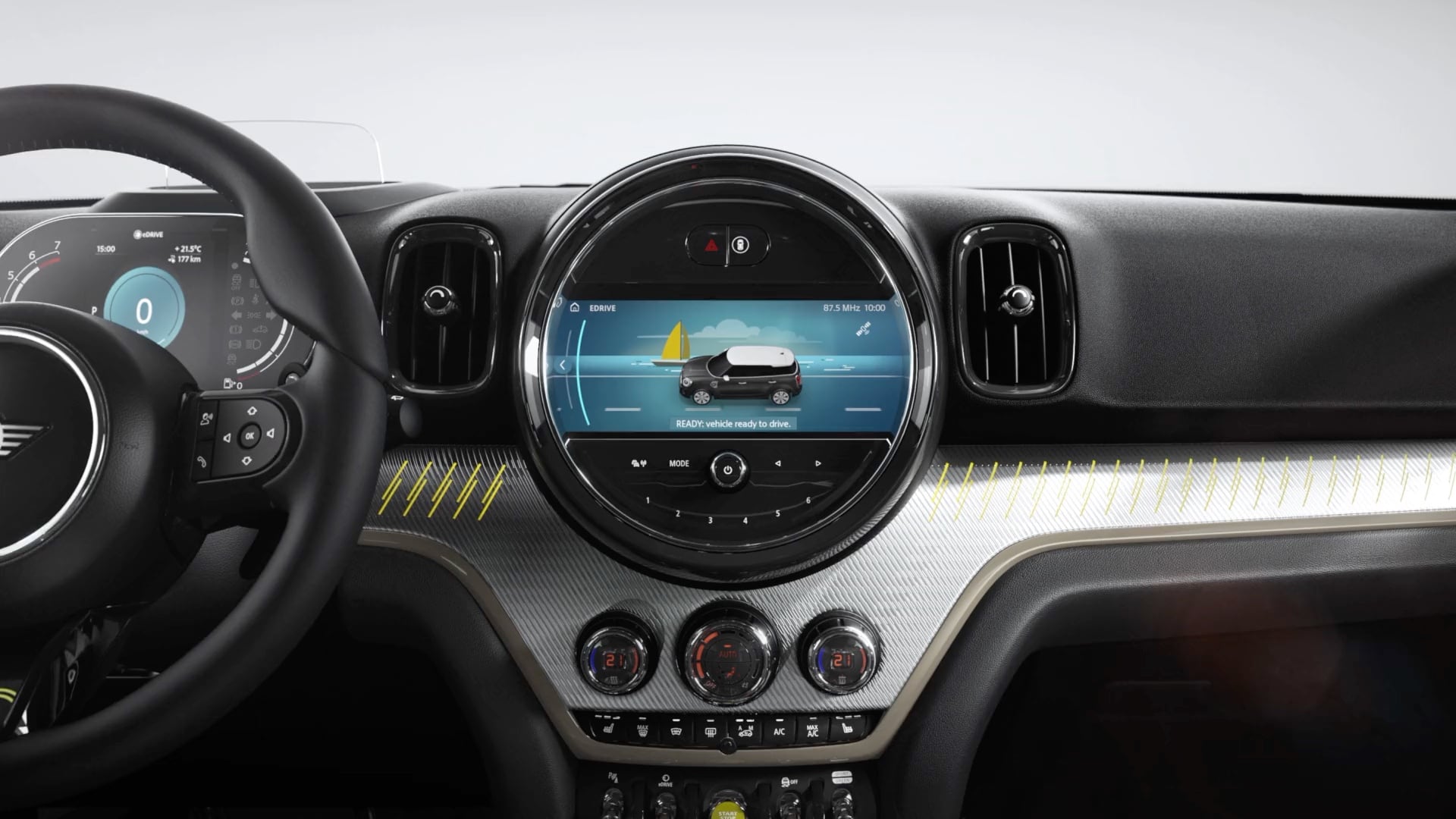 MINI Cooper SE Countryman ALL4 – front view – grey and black