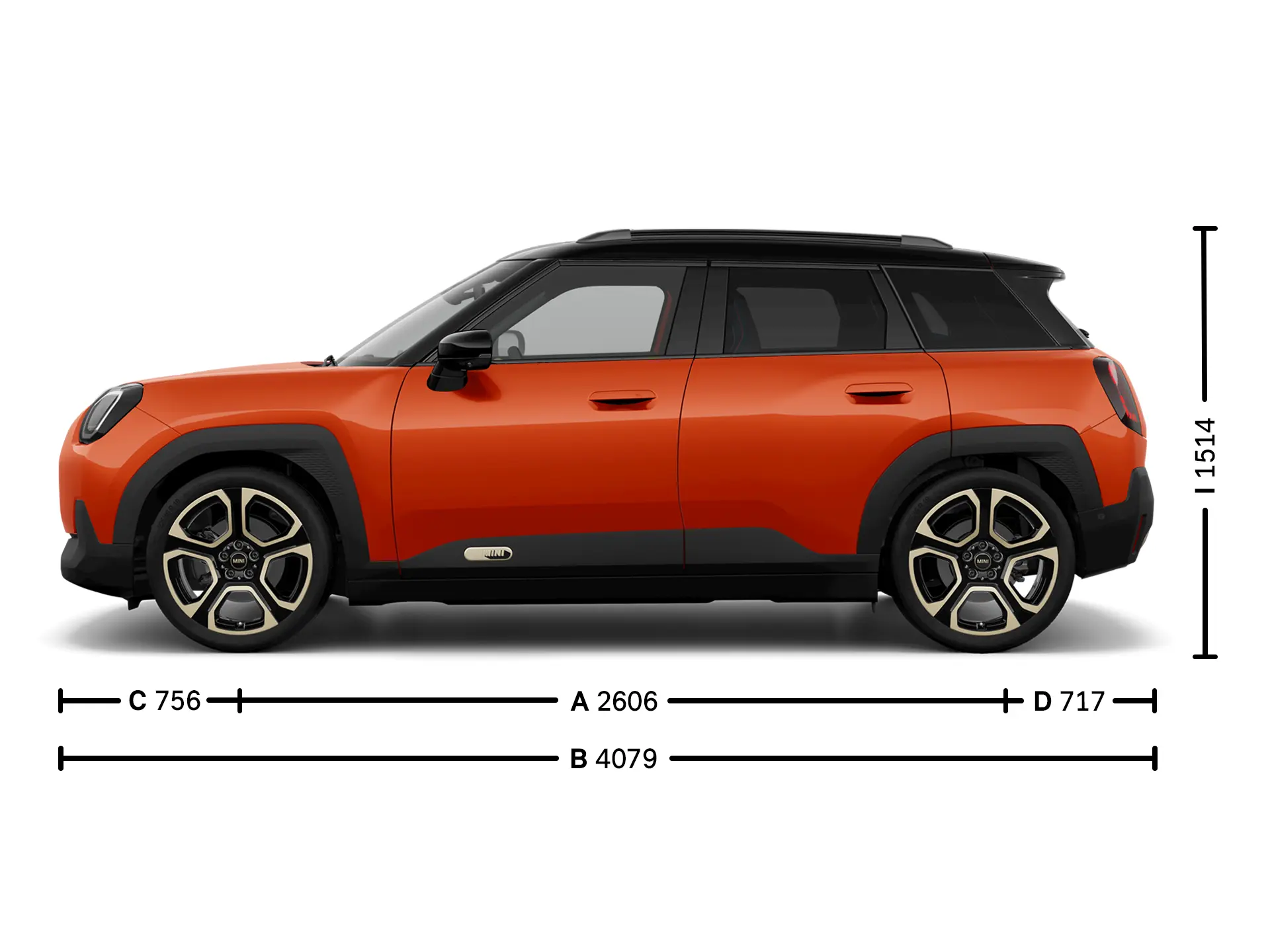 MINI Aceman elétrico Dimensões Lateral