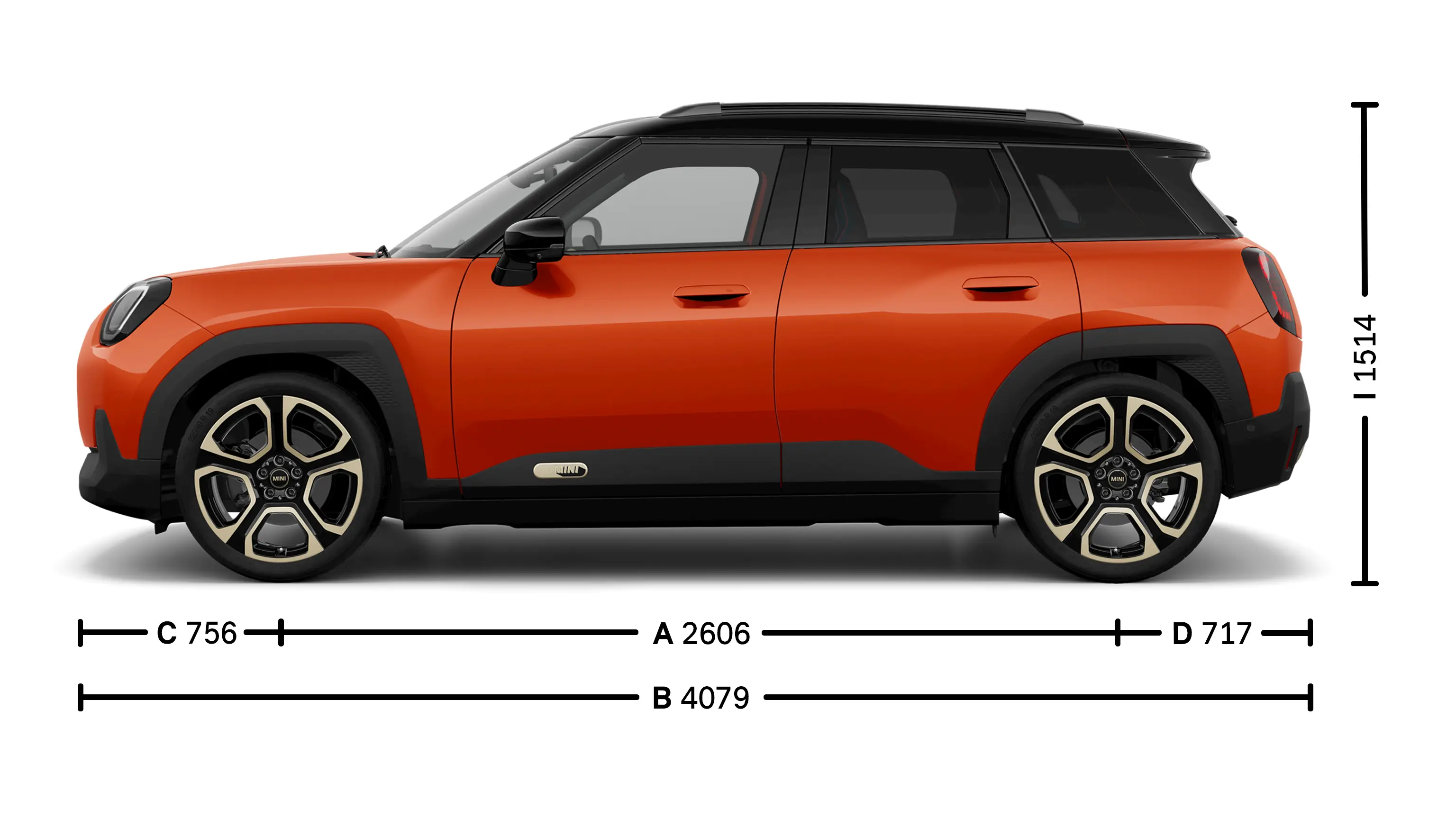 MINI Aceman elétrico Dimensões Lateral