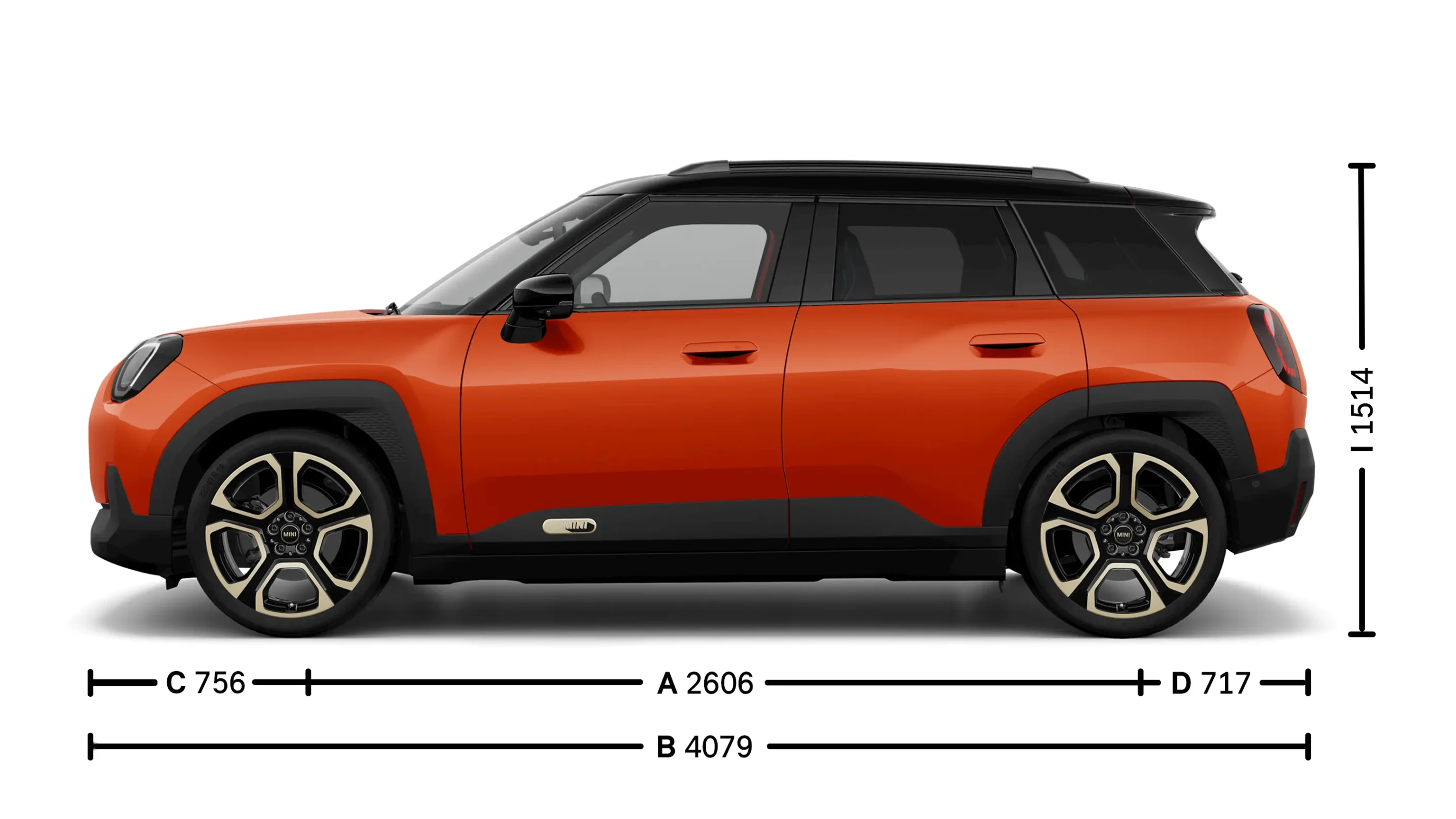 MINI Aceman elétrico Dimensões Lateral