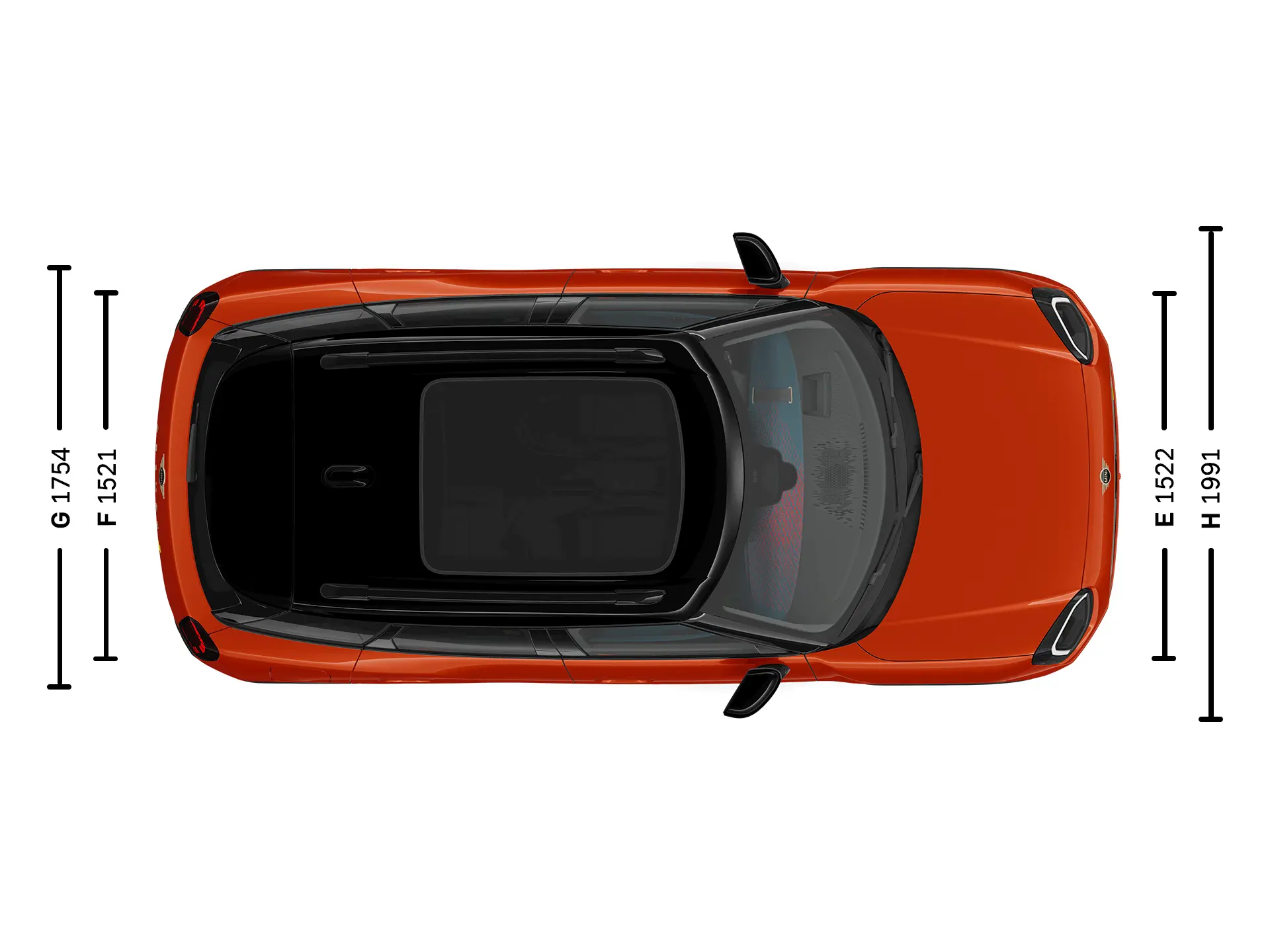 MINI Aceman elétrico Dimensões Superior