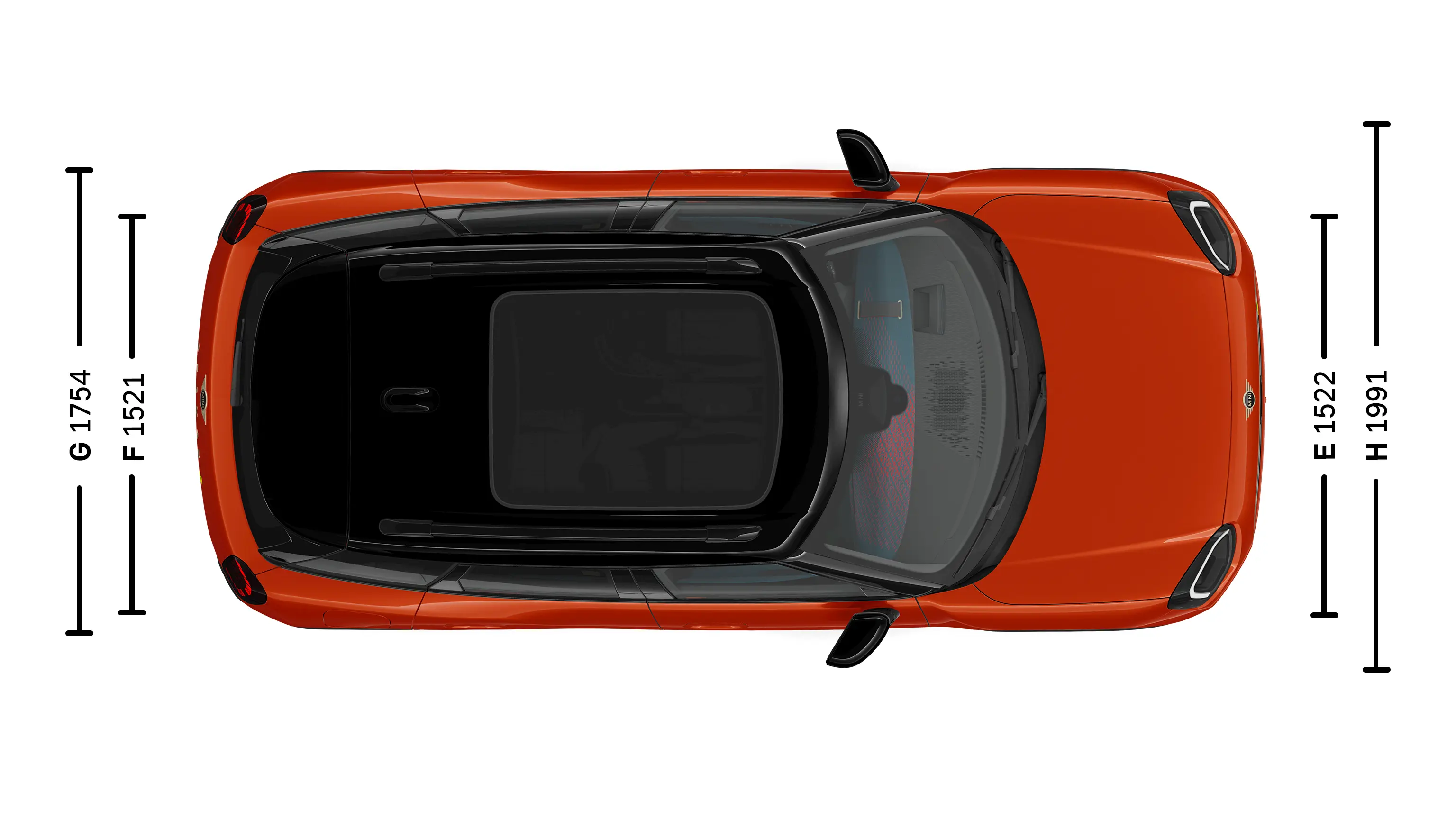 MINI Aceman elétrico Dimensões Superior