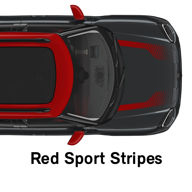  MINI - equipamento - versão JCW faixas desportivas vermelhas