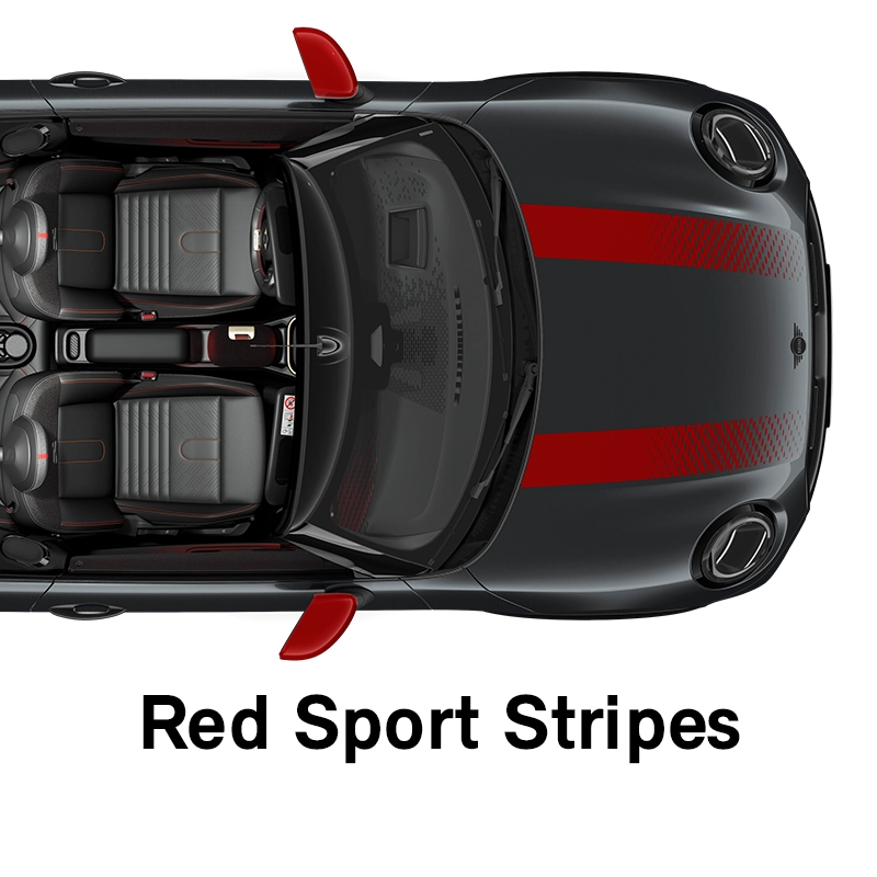  MINI - equipamento - versão JCW faixas desportivas vermelhas