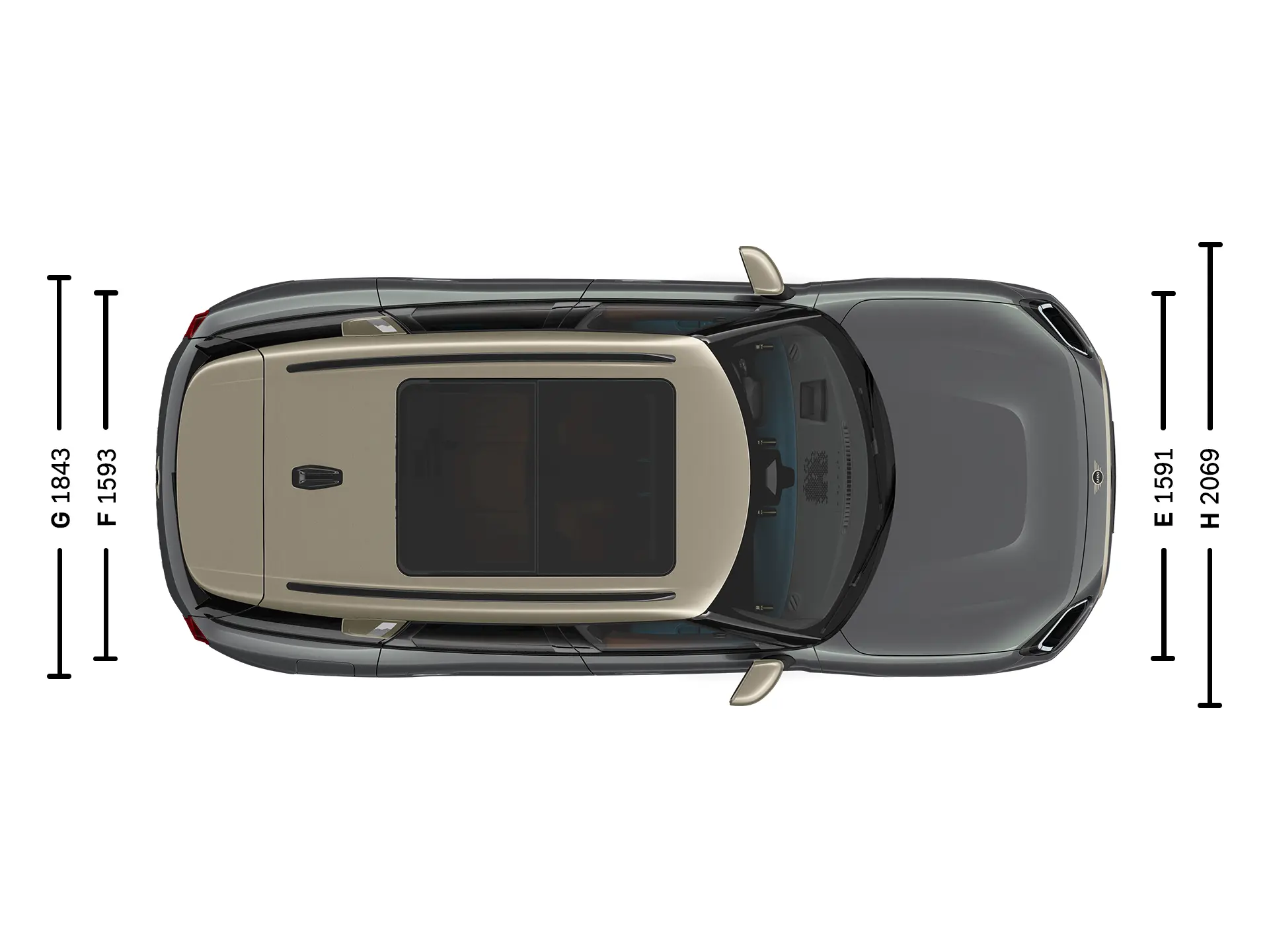 MINI Countryman elétrico Dimensões Superior
