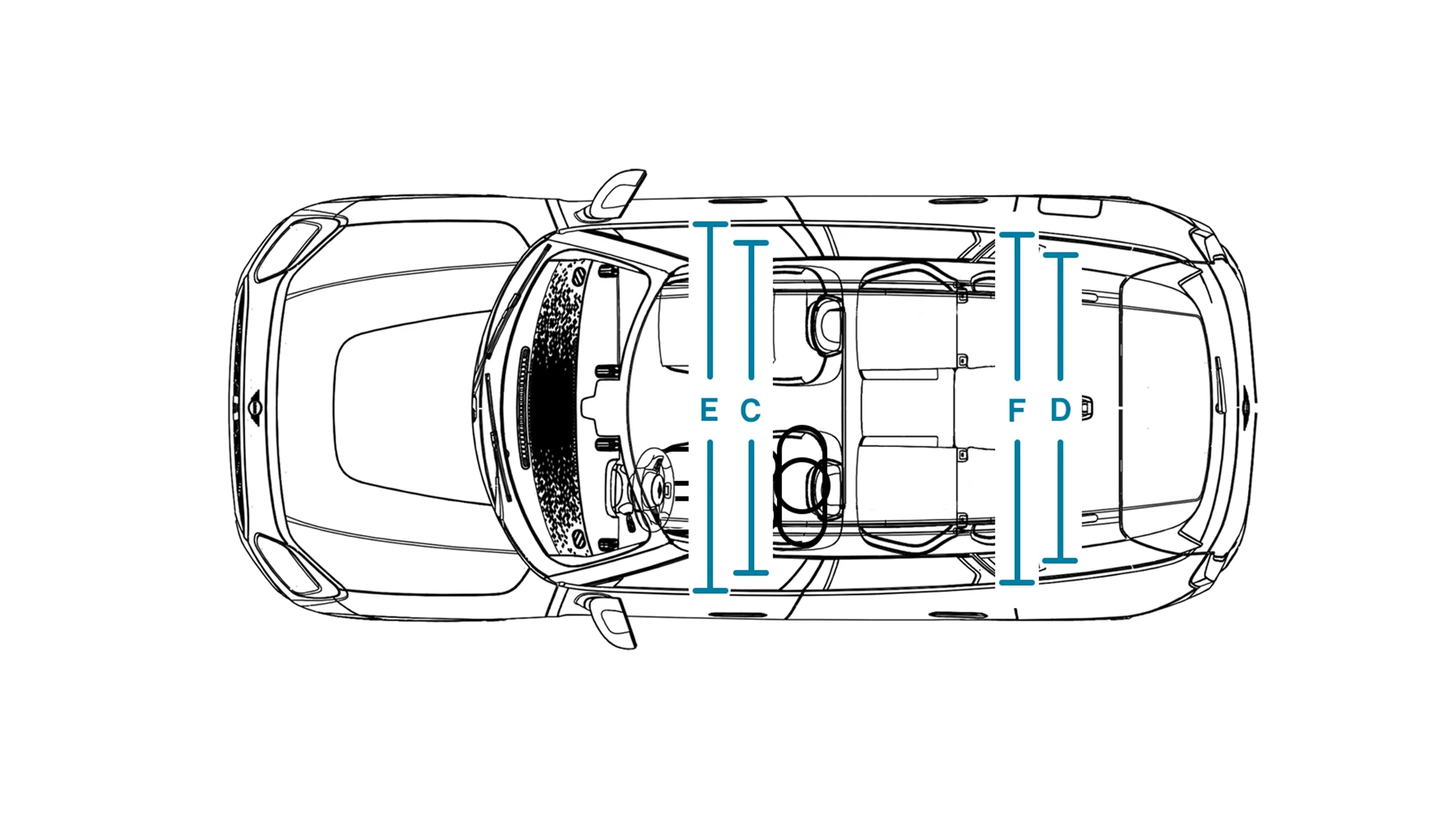 MINI Countryman elétrico - Dimensões Interior Superior