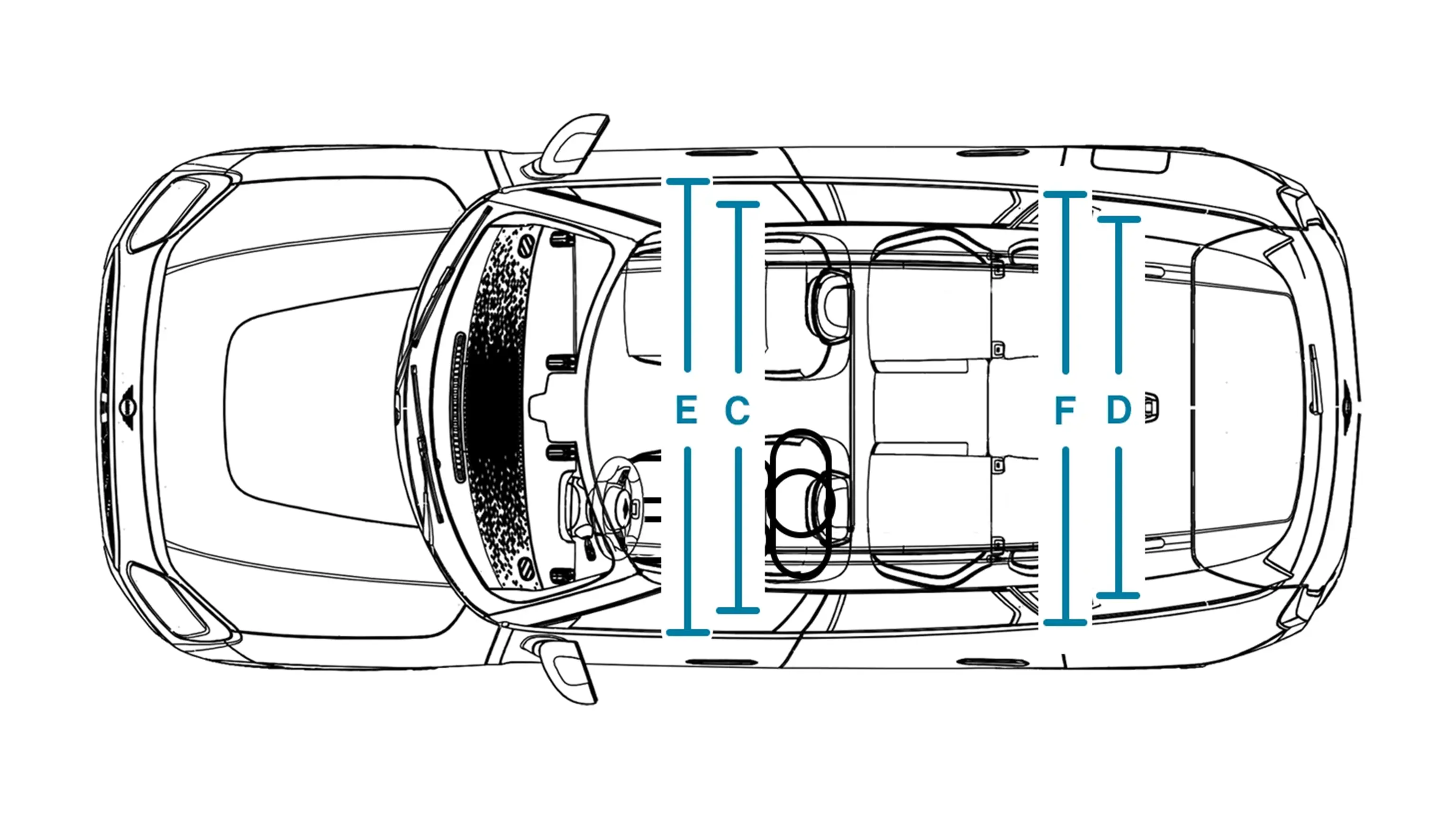 MINI Countryman - Dimensões Interior Superior