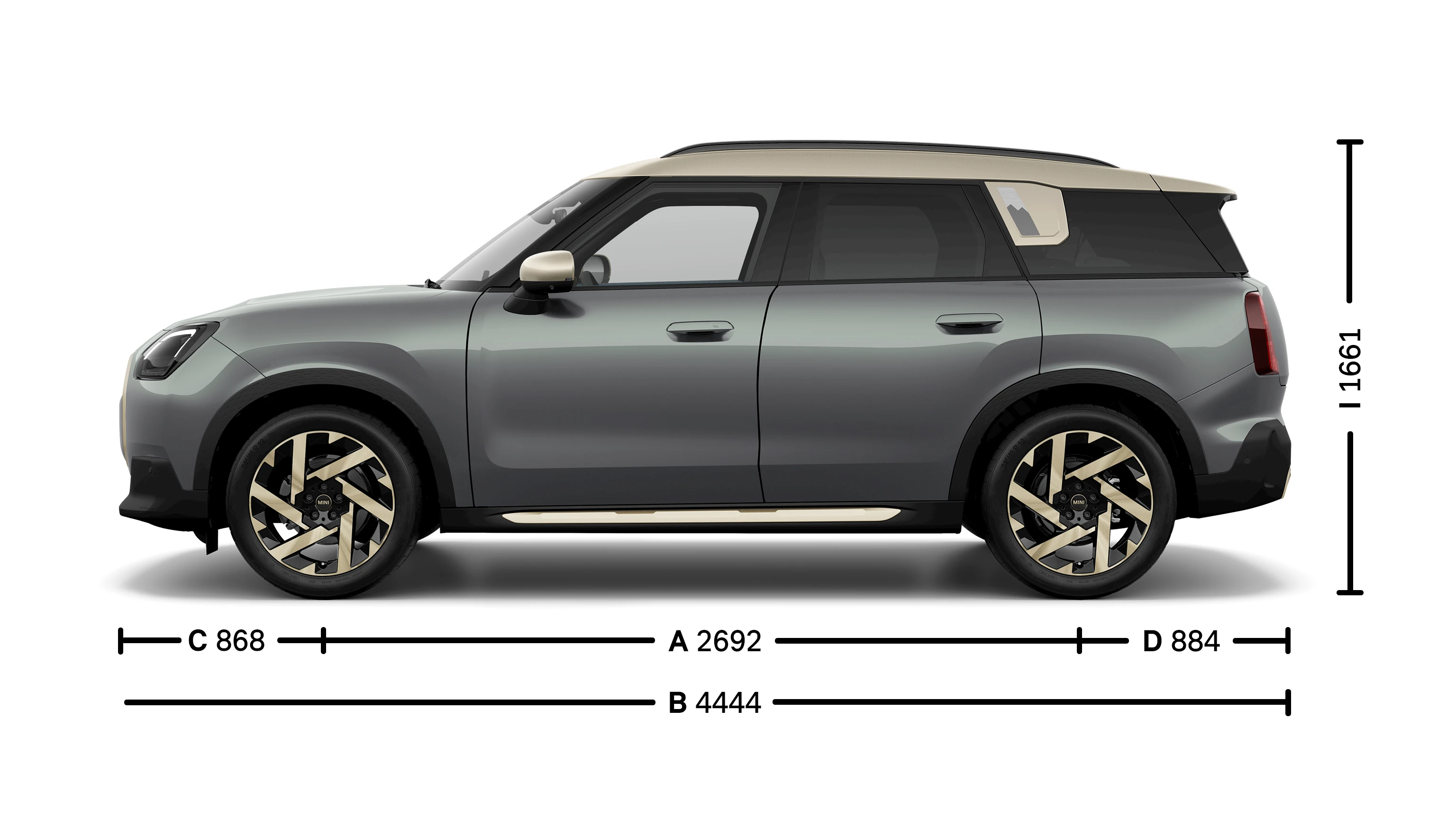 MINI Countryman Dimensões lateral