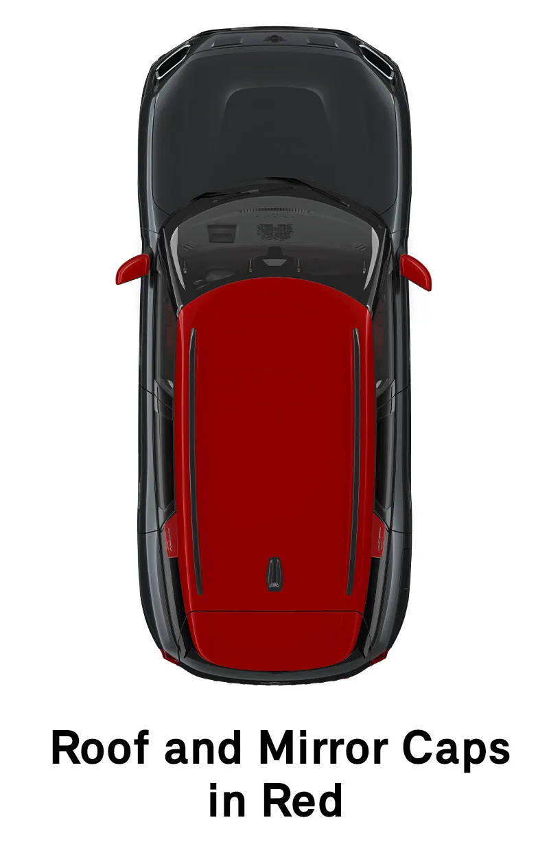  MINI - equipamento - versão JCW tejadilho e capas dos espelhos retrovisores exteriores em vermelho