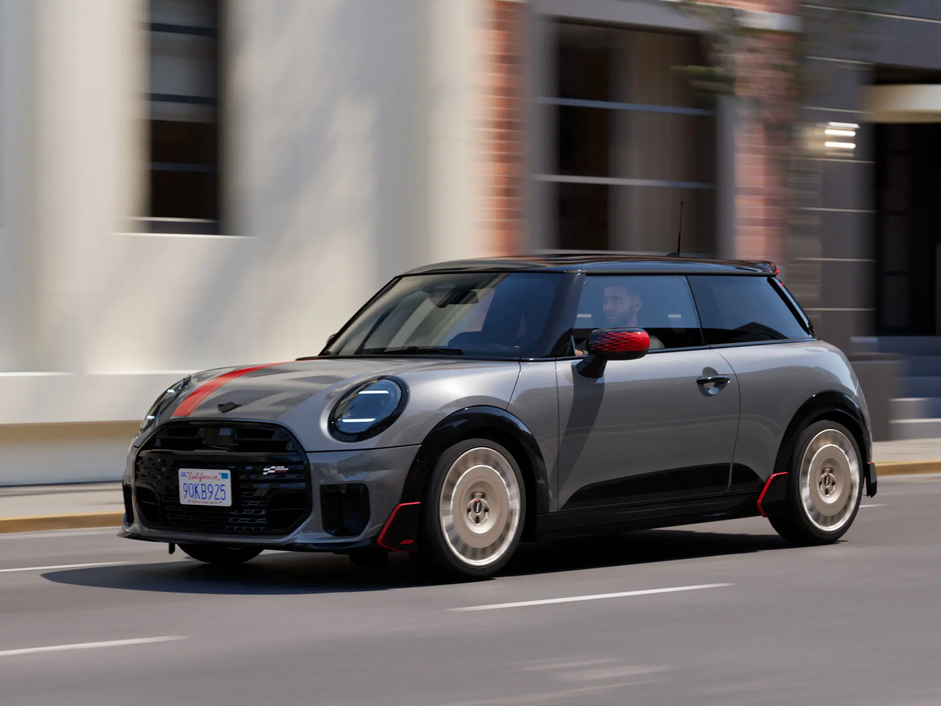 Um homem a conduzir um MINI Cooper