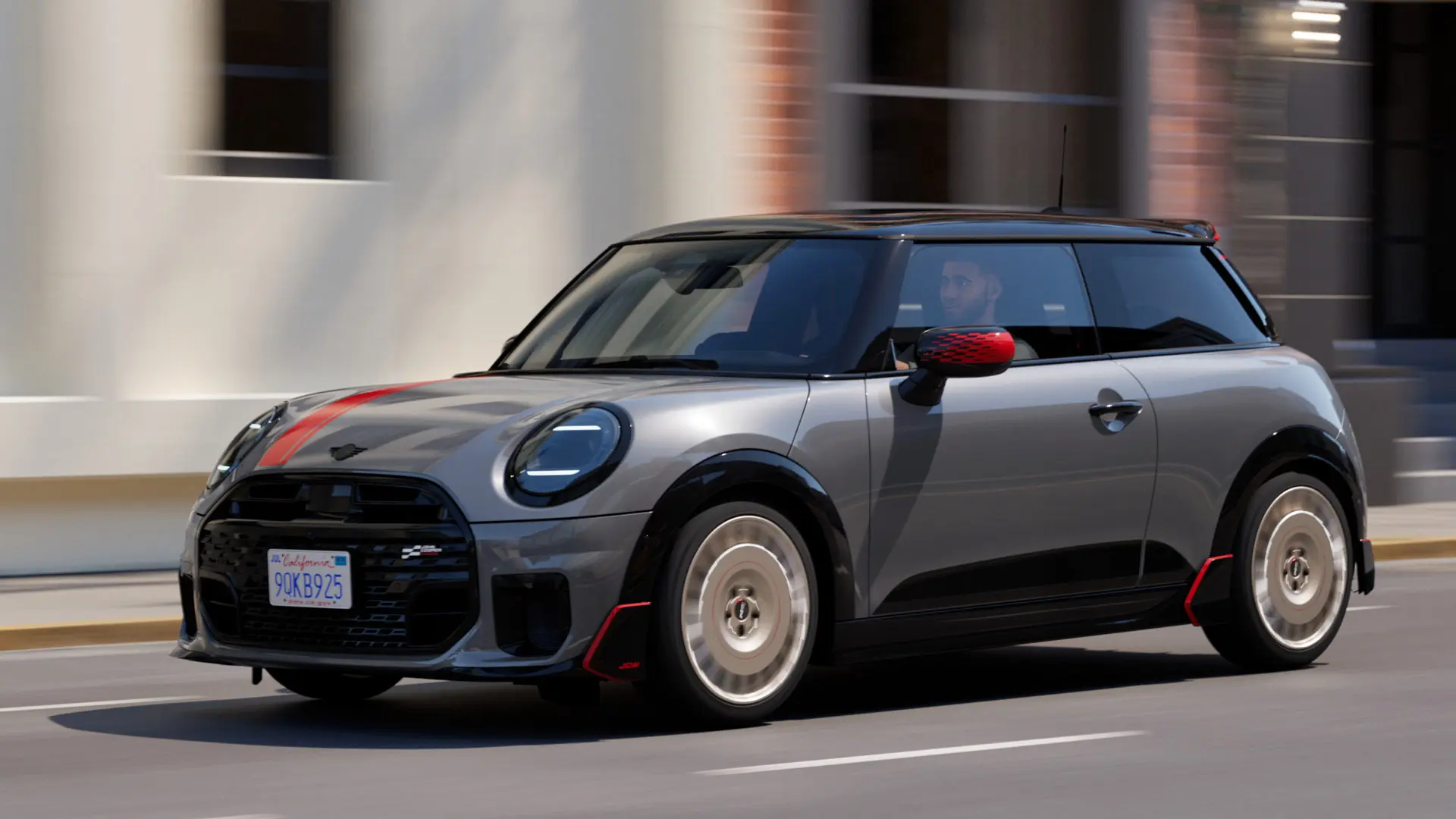 Um homem a conduzir um MINI Cooper