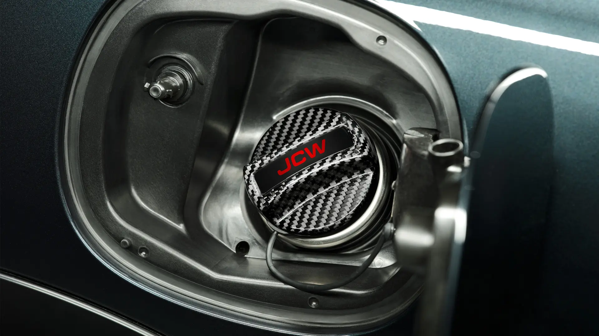 Acessórios JCW - tampa do depósito de combustível JCW em fibra de carbono
