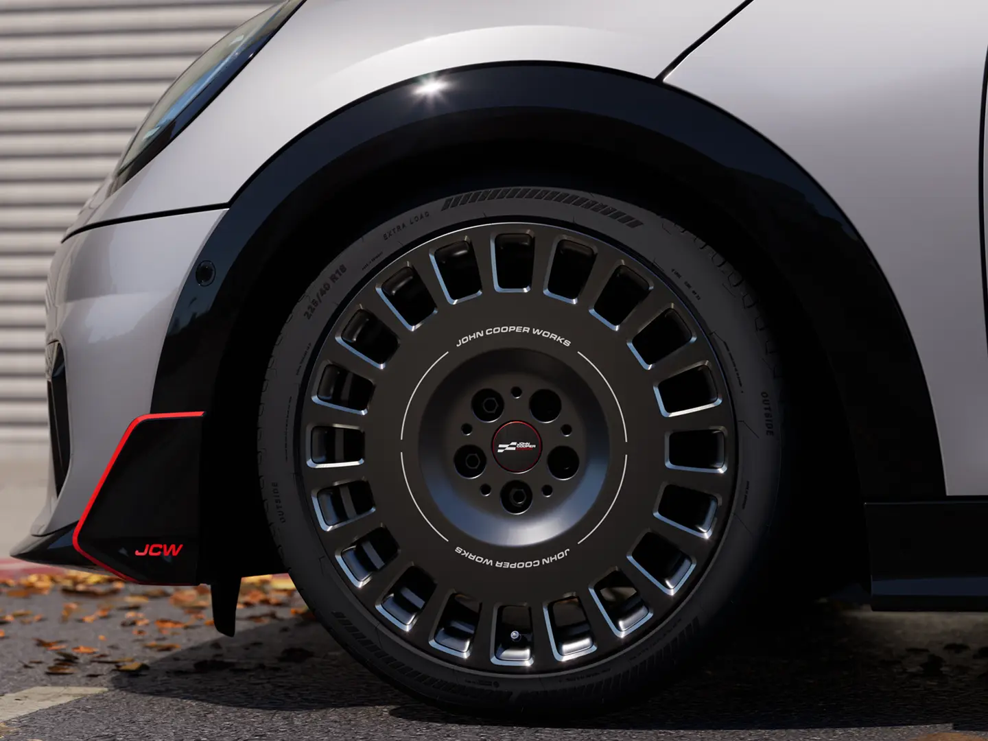 Jantes de liga leve MINI John Cooper Works — com pneus aprovados e com marcação estrela. 