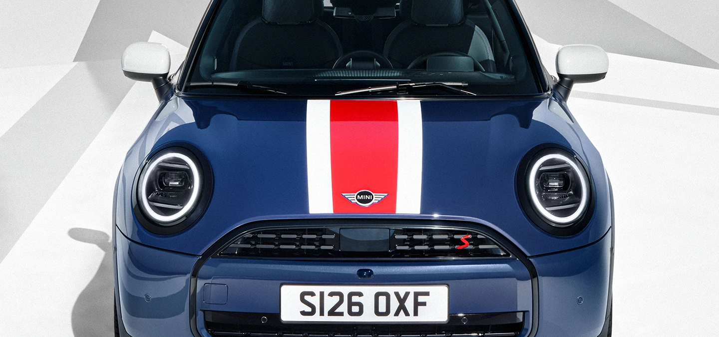 Vista detalhada do gráfico do capot do MINI Cooper Oxford Edition