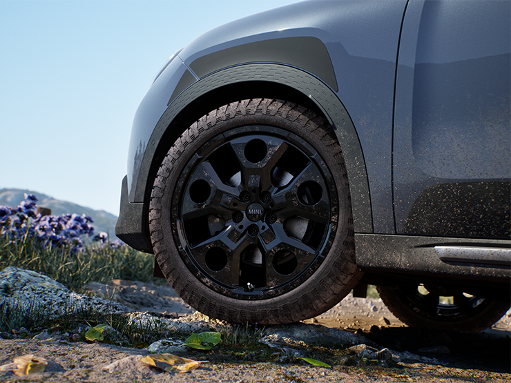 Imagem das rodas do MINI Countryman Untamed Edition.