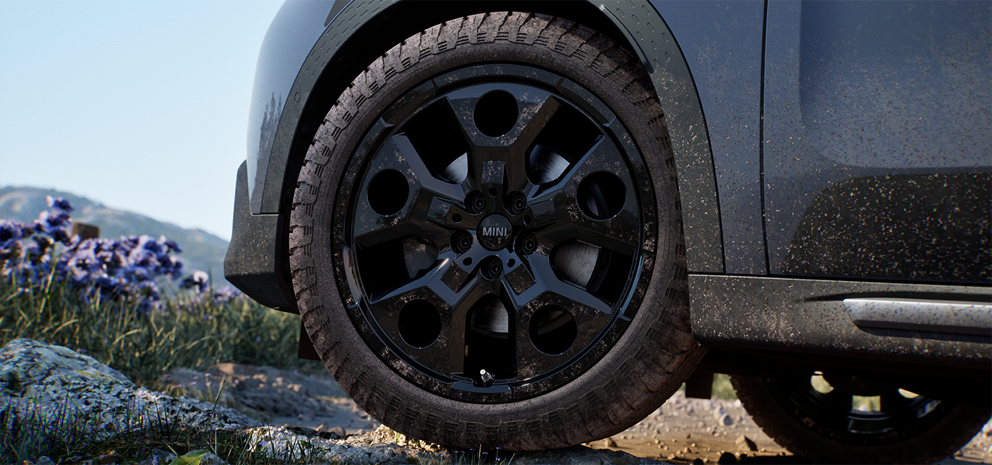 Imagem das rodas do MINI Countryman Untamed Edition.