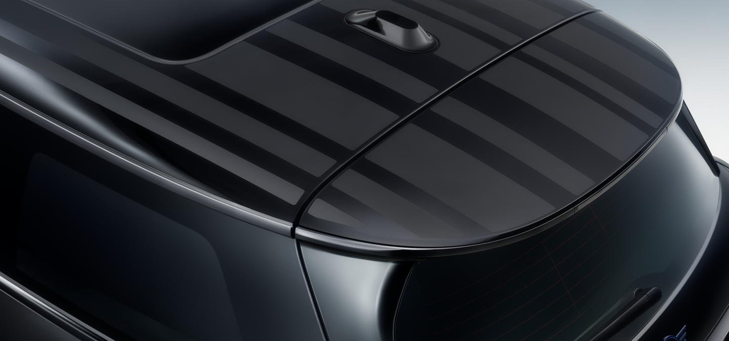 Imagem em grande plano do tejadilho Black Contrast MINI Paul Smith Edition com interpretação de riscas única