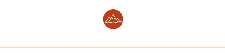 Separador vermelho com logótipo vermelho da montanha.