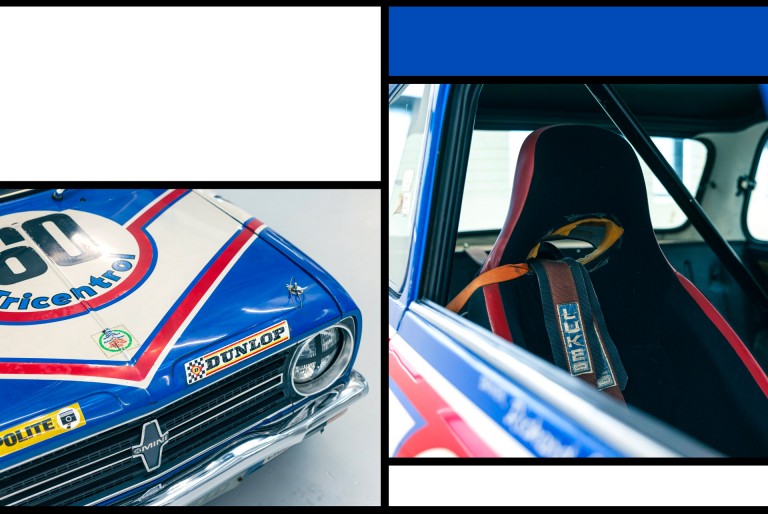 Highlights of the MINI 1275 GT Longman: the hood and its seats.