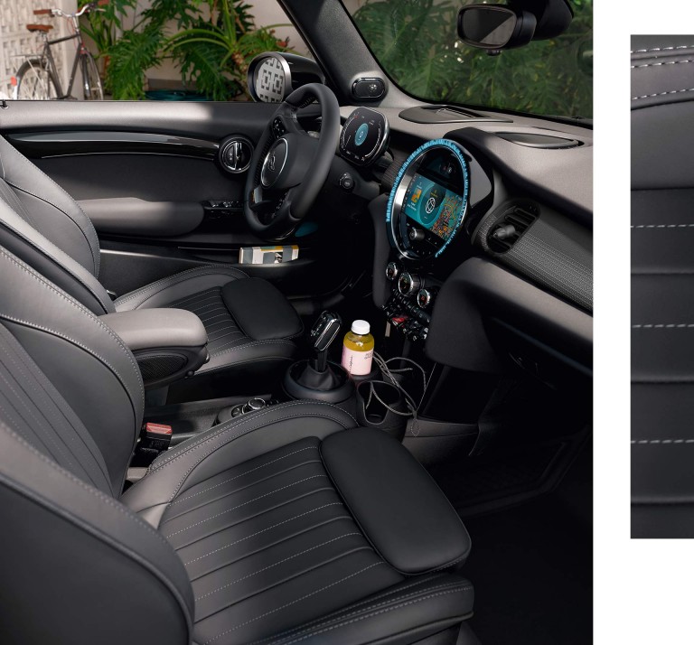 Estofos e compartimento de passageiros do MINI Cabrio Seaside Edition