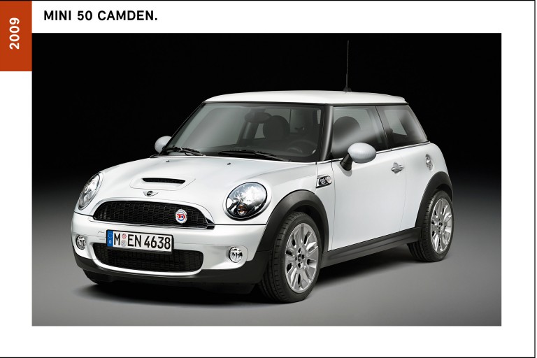 MINI 50 Camden, desportivo de 2009 na cor branco.