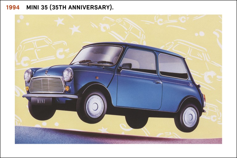 MINI 35, de 1994, 35º Aniversário MINI, na cor azul.
